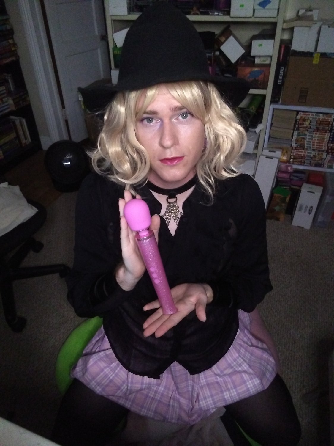 Slutty little Witch plays with her Wand #7CQFXMat
