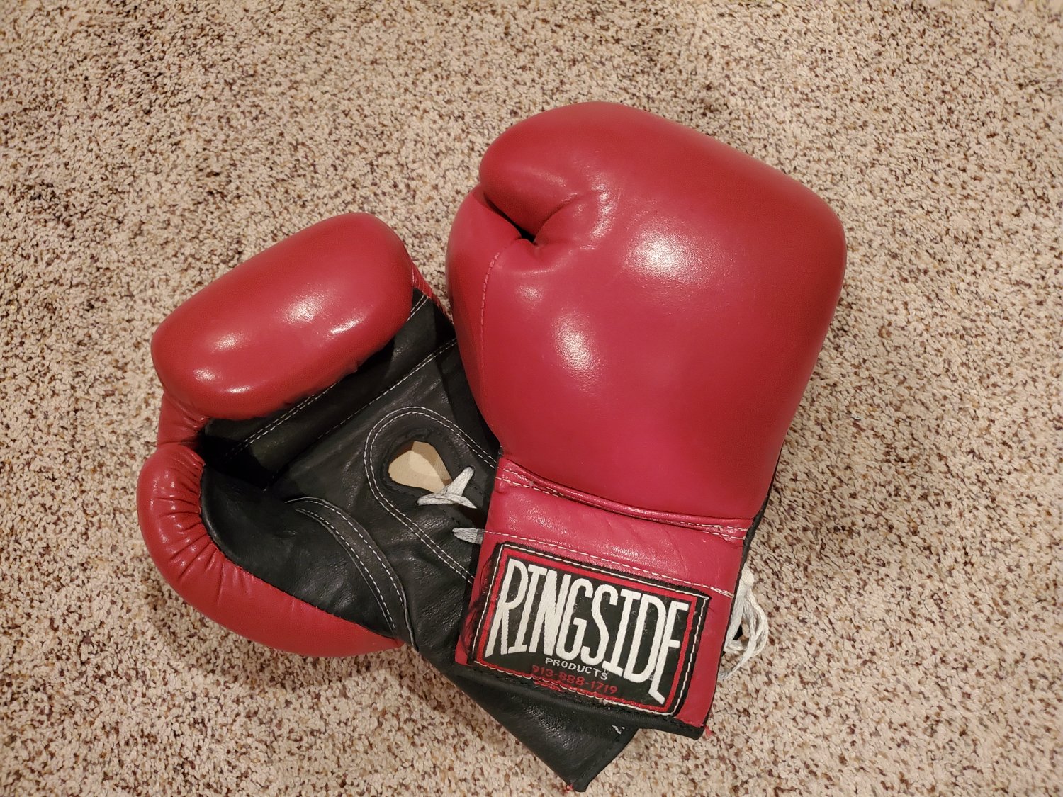 Vintage Lace Up Ringside Super Bag Gloves #ntmyFQDi